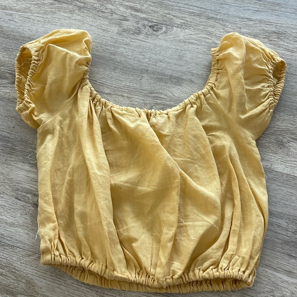 Kepola Design House Linen Crop Top SZ S